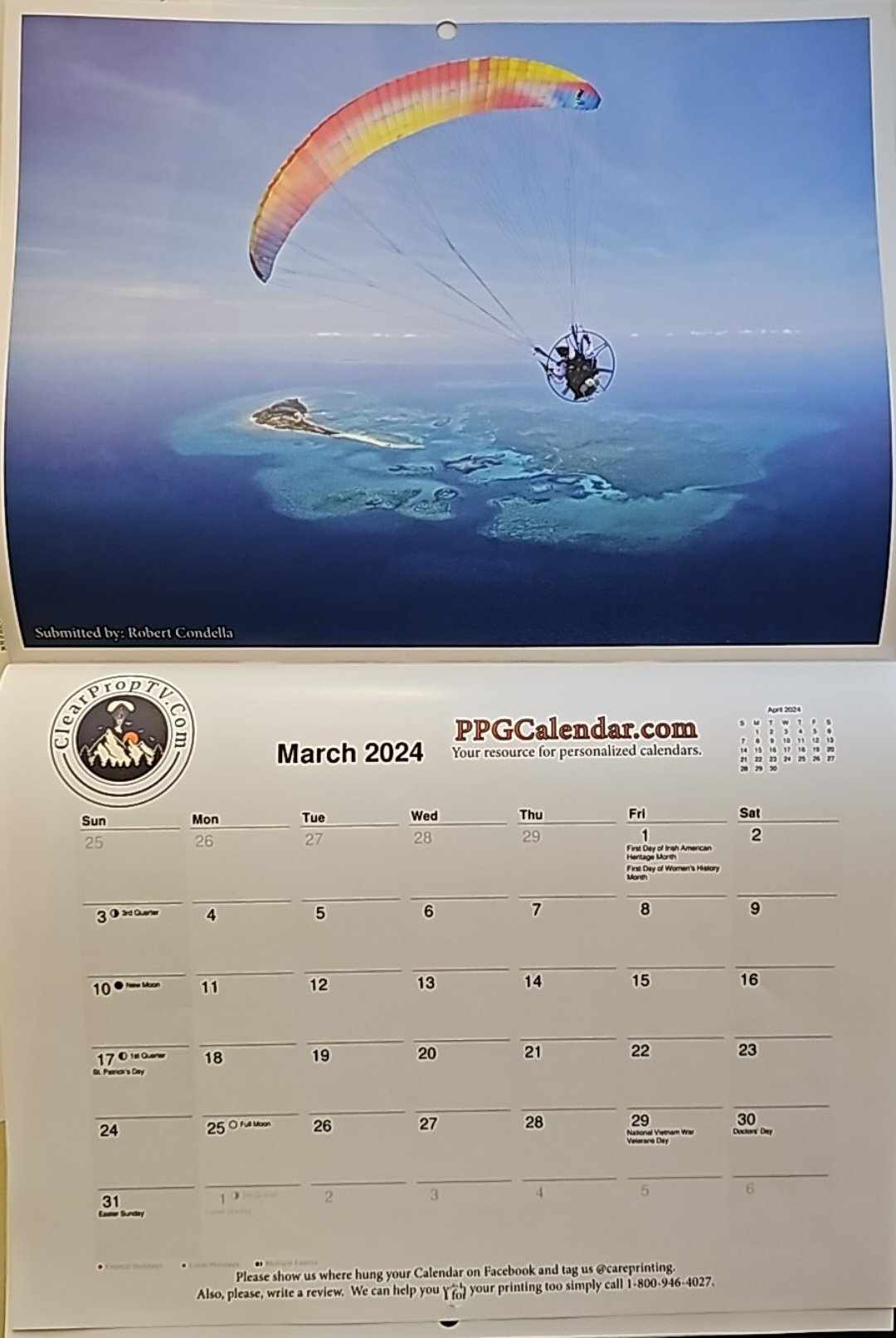 Personal Paramotor Calendar